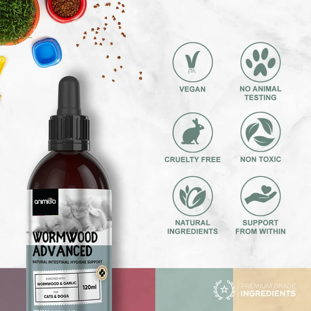 Features of our natural wormer for dogs and cats