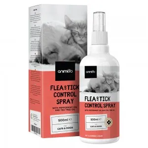 Bottle of Animigo’s dog and cat flea spray
