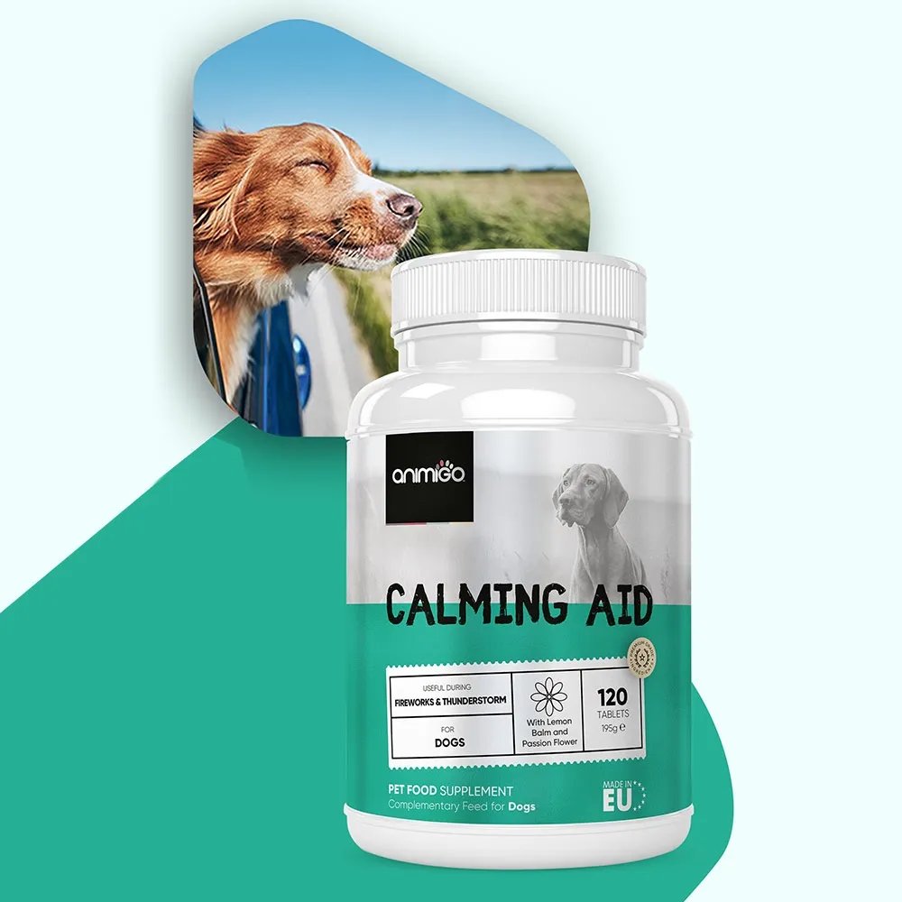 Animigo’s delicious beef-flavoured tablets to calm dogs packed with lemon balm and passion flower