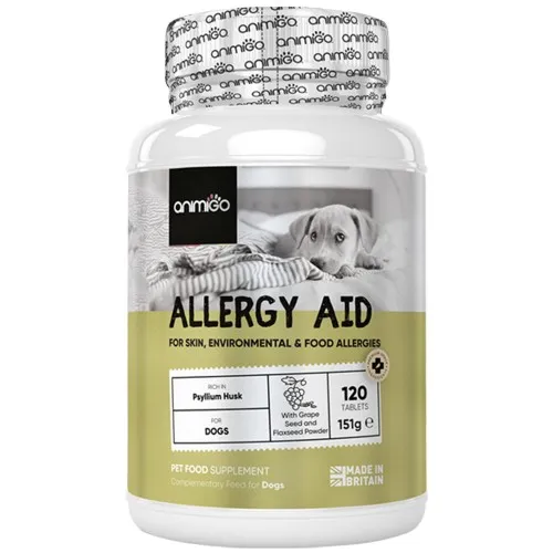 Allergy Aid for Dogs - 120 Tablets - For Skin, Food & Seasonal Allergies - 100% Natural Supplement