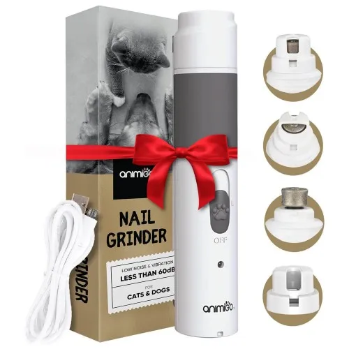 Nail Grinder for Dogs & Cats - Rechargeable & Long Battery Life - Safe, Quiet, and Painless - Animigo