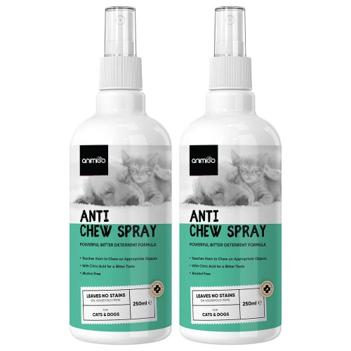 Anti Chew Spray - Natural Pet Training Aid for Dogs & Cats - 8 fl oz/ 236ml Liquid Spray - 2 Pack
