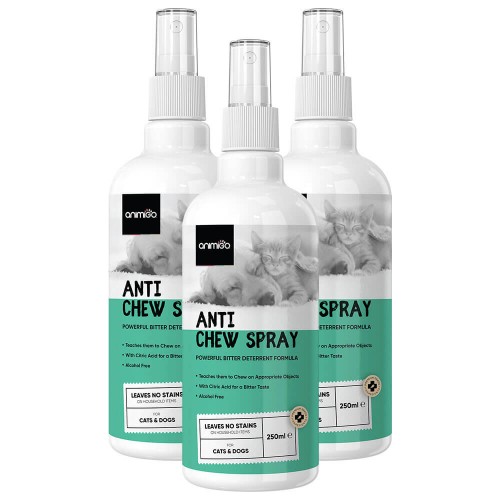 Anti Chew Spray - Natural Pet Training Aid for Dogs & Cats - 8 fl oz/ 236ml Liquid Spray - 3 Pack