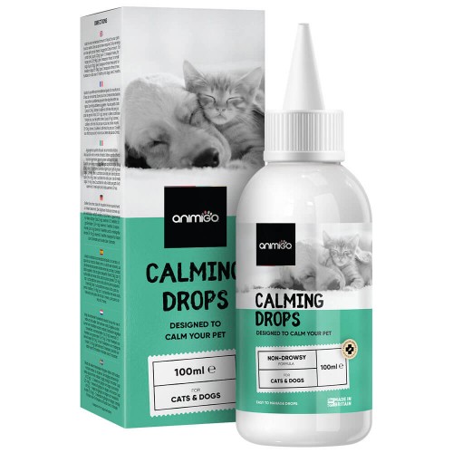Calming Drops - Liquid Solution For Soothing Cats and Dogs - Animigo - 3.5fl oz/100ml 
