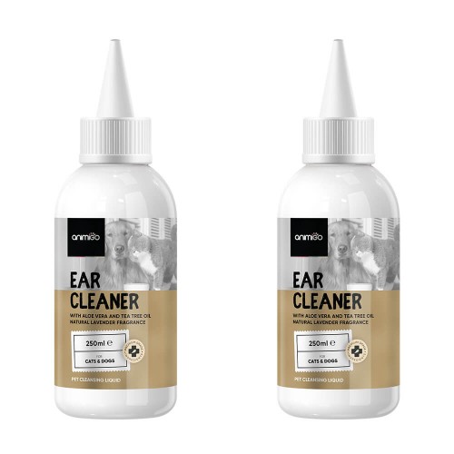 Image of Ear Cleaner - Alcohol-Free Hygienic Cleanser For Cats & Dogs - 500ml Solution - 2 Pack