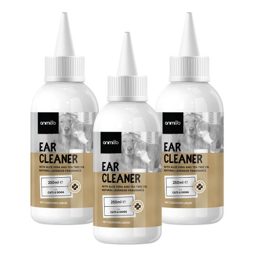 Image of Ear Cleaner - Alcohol-Free Hygienic Cleanser For Cats & Dogs - 750ml Solution - 3 Pack