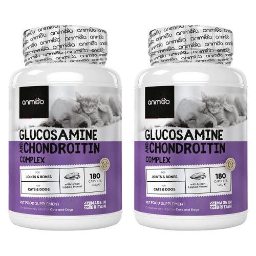 Image of Glucosamine & Chondroitin - Joint Care Supplement For Cats & Dogs - 90 Capsules - 2 Pack