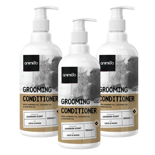 Image of Grooming Conditioner - Natural Pet Conditioner for Sensitive Cats & Dogs - 500 ml - 3 Pack