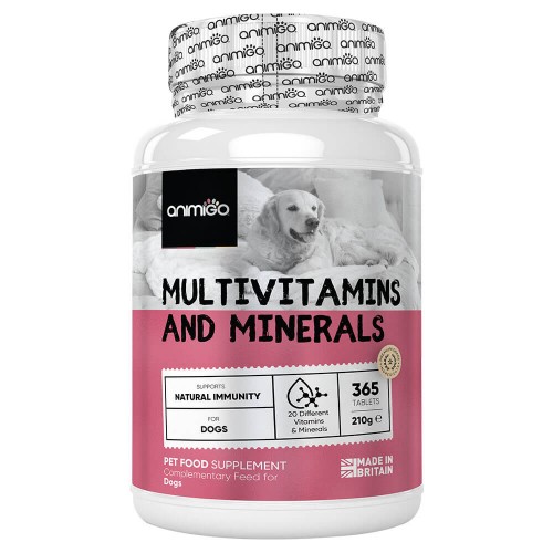 Multivitamins & Minerals for Dogs - Natural Wellbeing Food Supplement - 365 Tablets