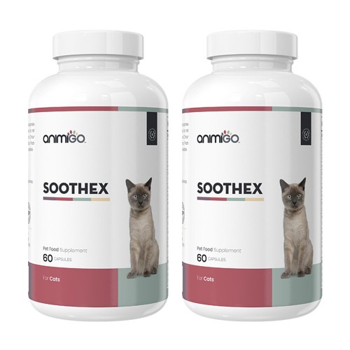 Image of Soothex for Cats - Natural Calming Supplement for Stressed & Anxious Cats - 60 Capsules - 2 Pack
