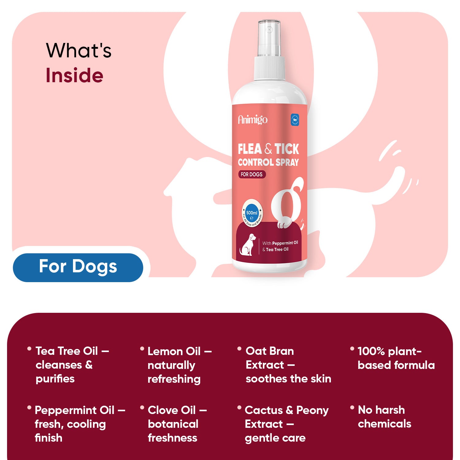 Flea and Tick Control for Dogs 500ml Spray