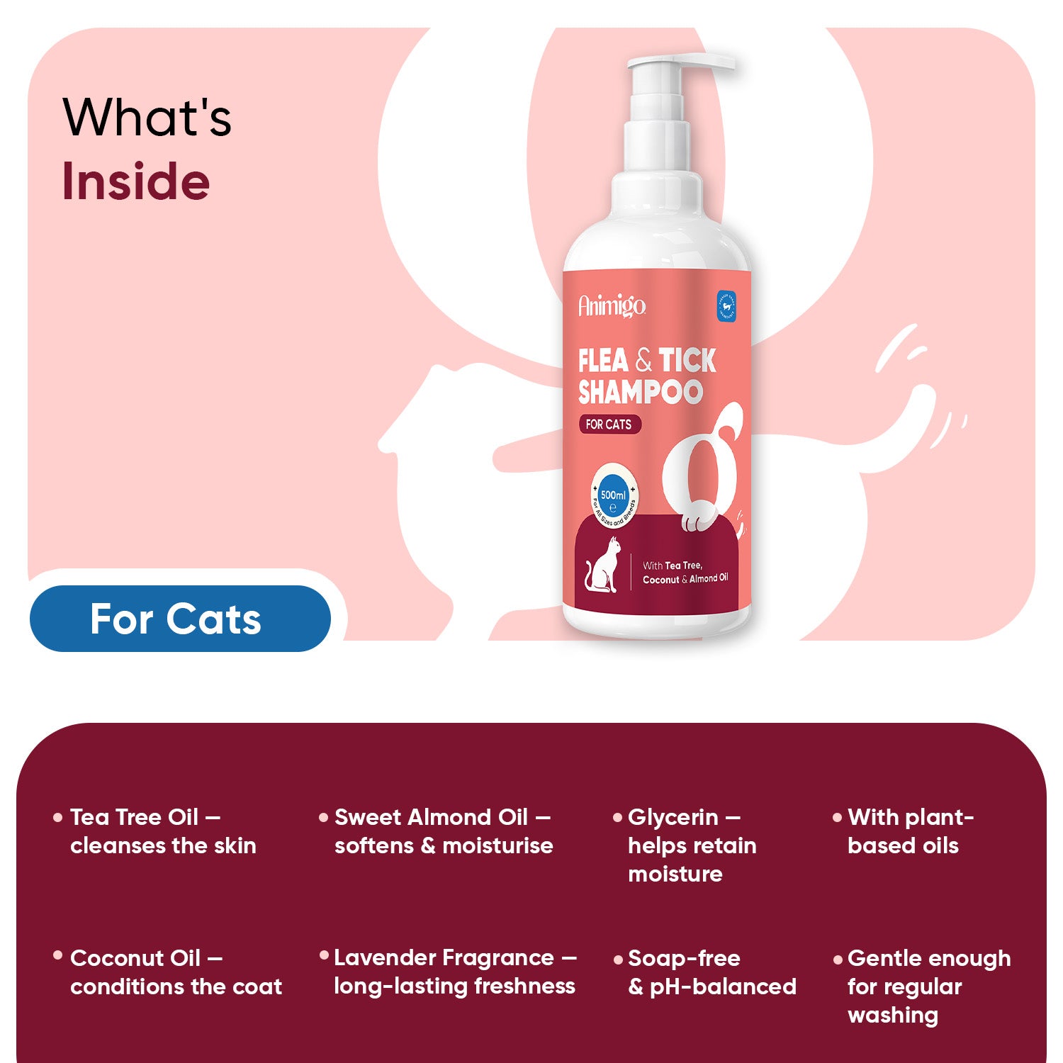 Flea & Tick Shampoo for Cats 500ml