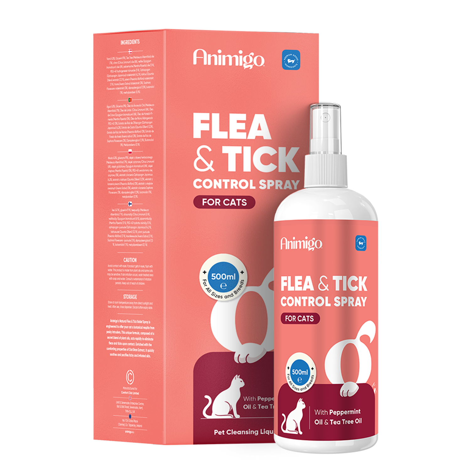 Flea and Tick Control for Cats 500ml Spray
