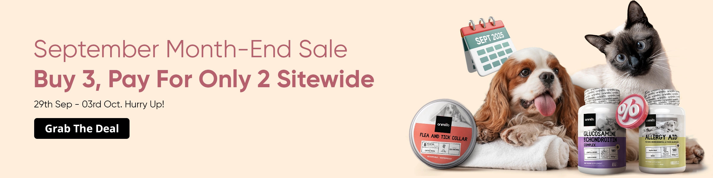 Buy any 2 pet products and get the third one for free