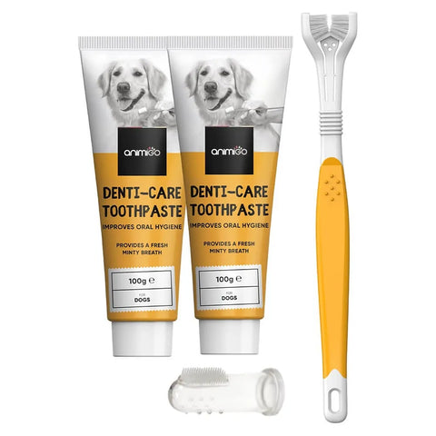 Denti-Care Kit 200g Edible Dog Toothpaste Toothbrush Animigo
