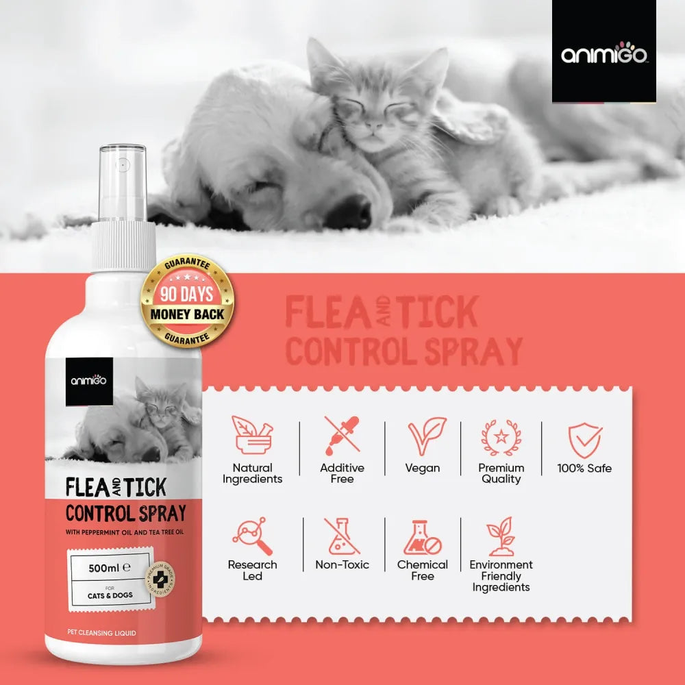 Flea Tick Control Spray 250ml for Dogs and Cats Safe Natural