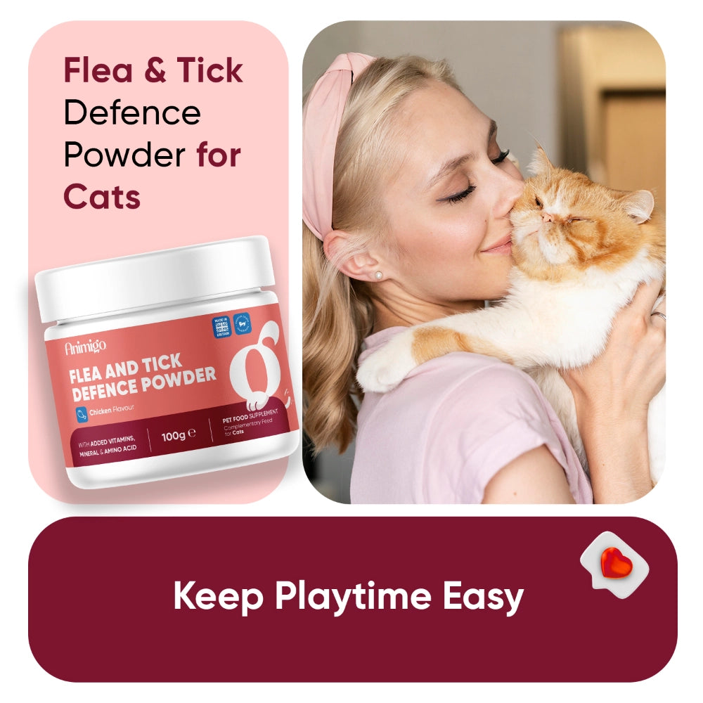 Flea & Tick Defence Powder for Cats 100g | Animigo UK